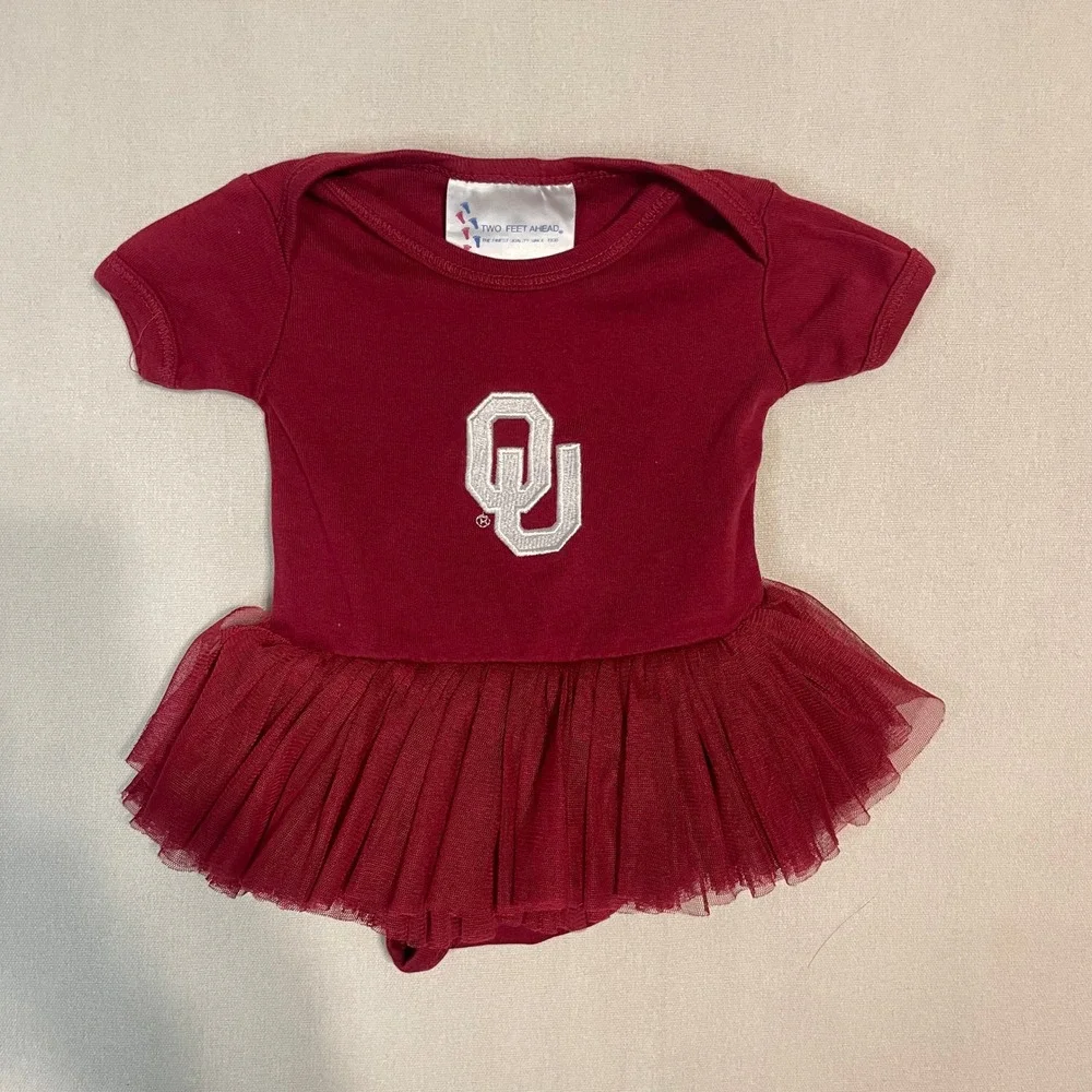 Two Feet Ahead‎ Oklahoma Sooners Baby Girl Tutu Bodysuit Crimson - Size Newborn